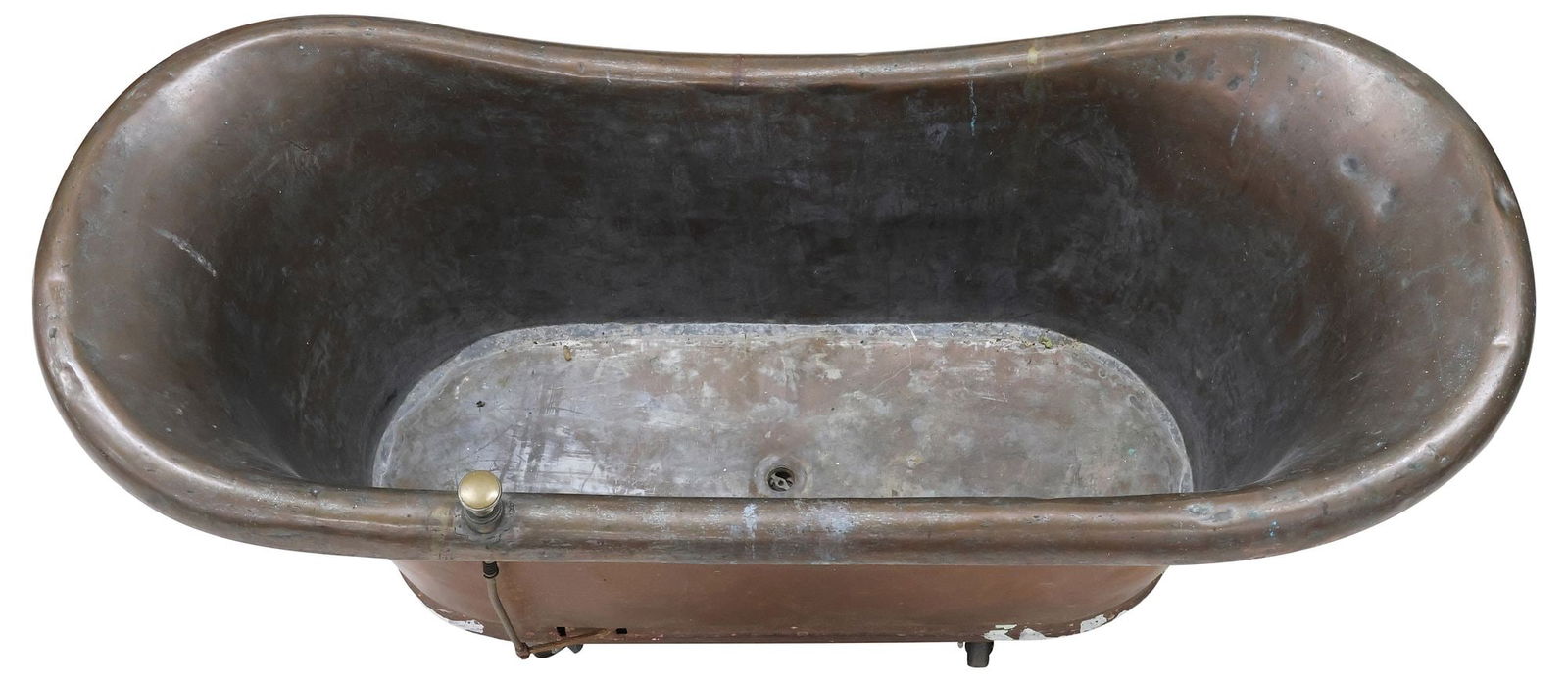 LARGE FRENCH COPPER FREESTANDING DOUBLE-SLIPPER BATHTUB - 3
