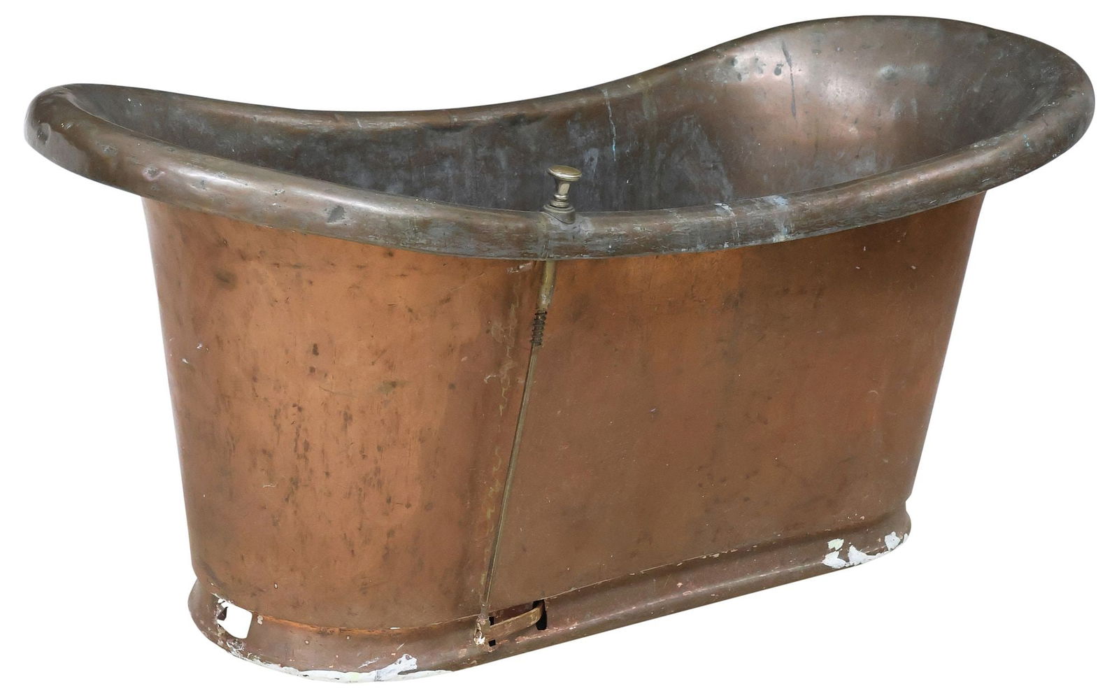LARGE FRENCH COPPER FREESTANDING DOUBLE-SLIPPER BATHTUB - 5