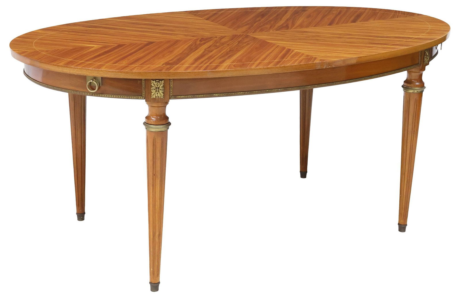 FRENCH LOUIS XVI STYLE MATCHED VENEER EXTENSION DINING TABLE (1 of 4)