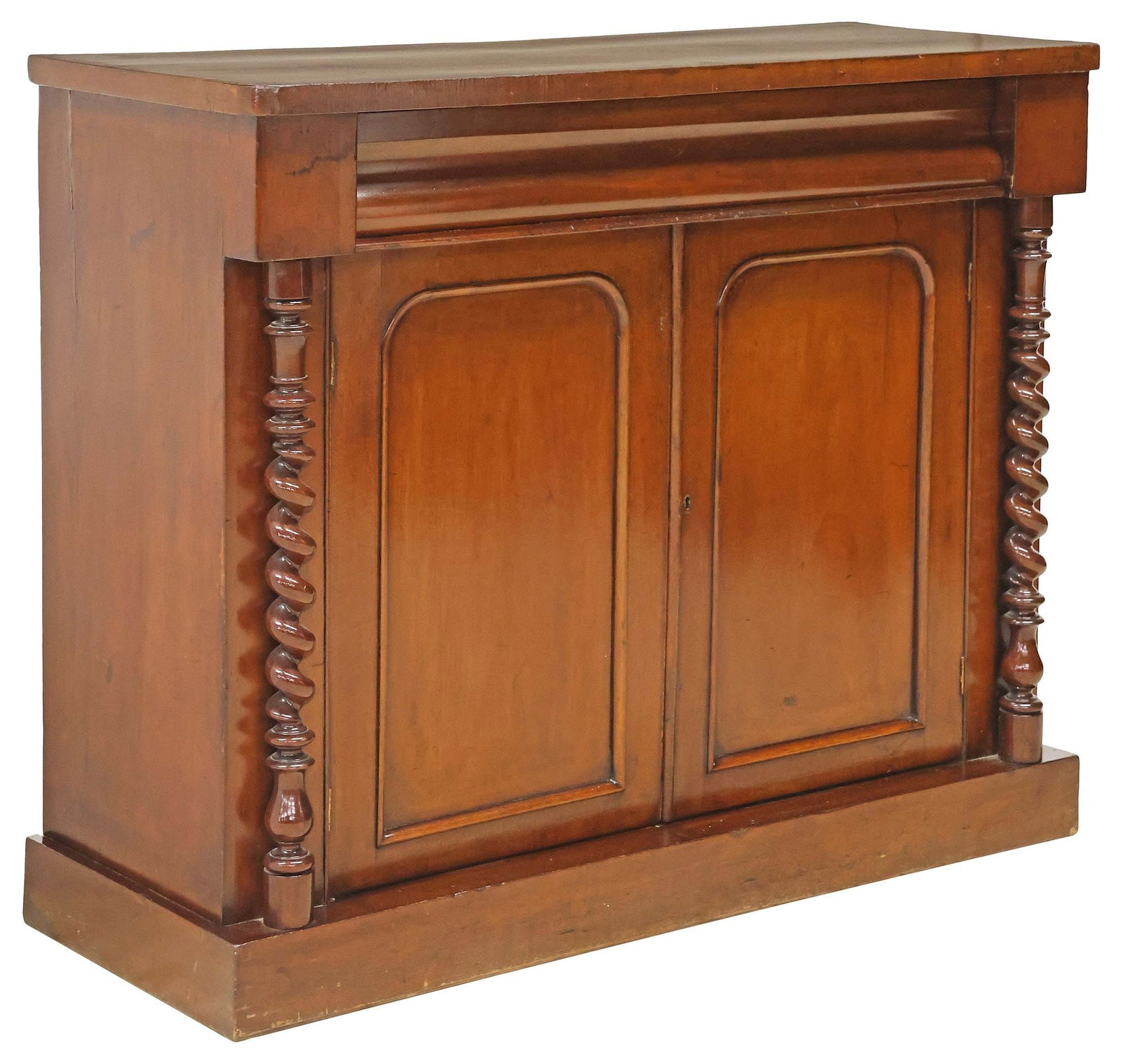 ENGLISH VICTORIAN CARVED MAHOGANY SPIRAL TWIST SIDEBOARD (1 of 6)