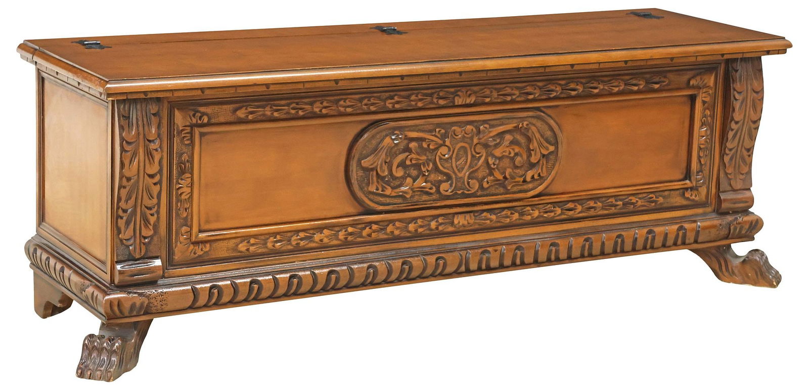 ITALIAN RENAISSANCE REVIVAL STYLE STORAGE COFFER BENCH (1 of 5)