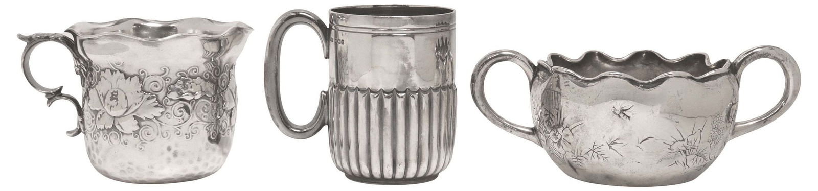 (3) AMERICAN & ENGLISH STERLING SILVER CUPS & OPEN SUGAR, 1 WHITING (1 of 4)