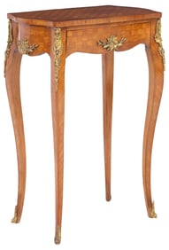 FRENCH TRANSITIONAL STYLE CHECKERBOARD PARQUETRY SIDE TABLE