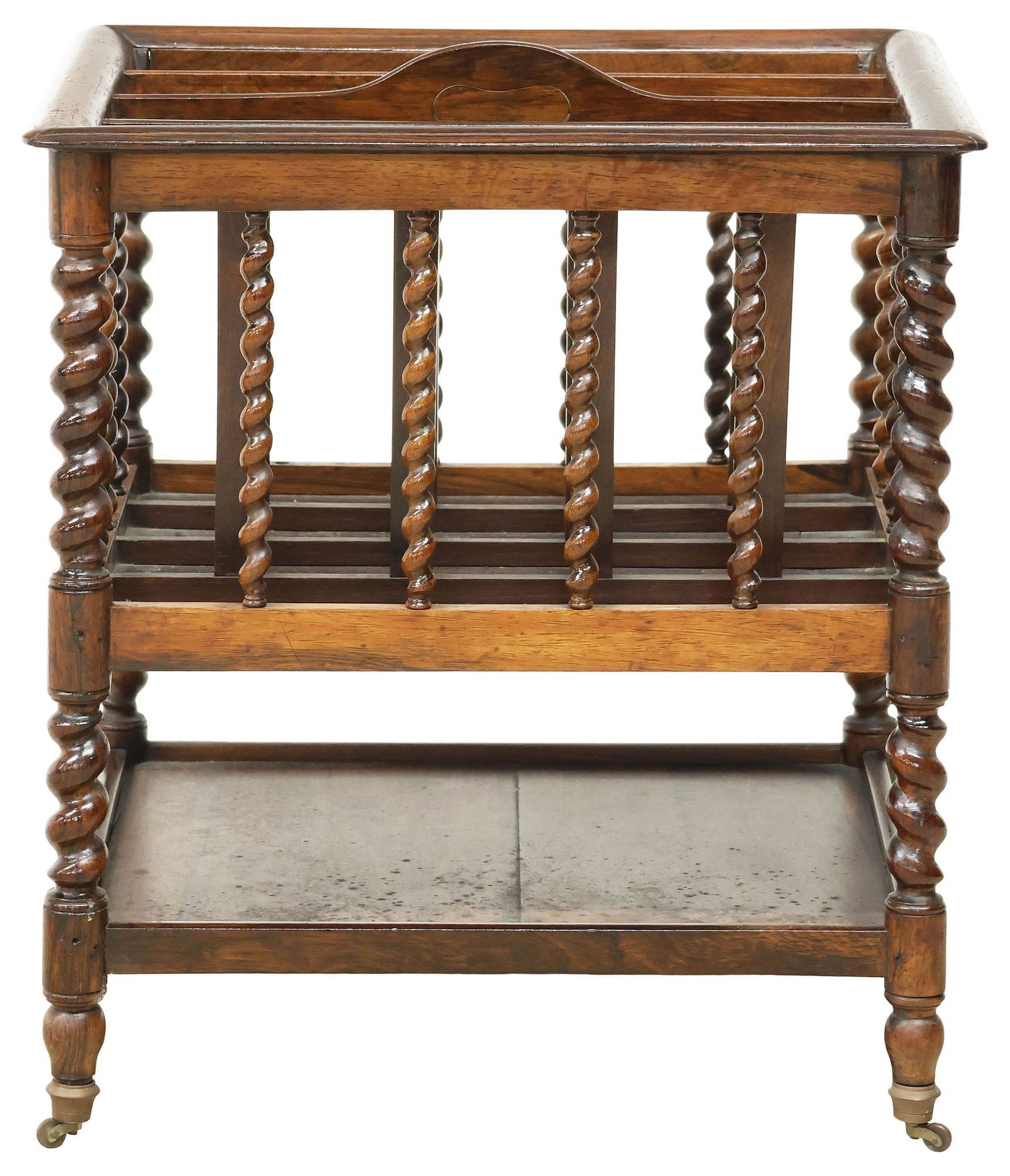 ENGLISH BARLEY TWIST WALNUT CANTERBURY - 2