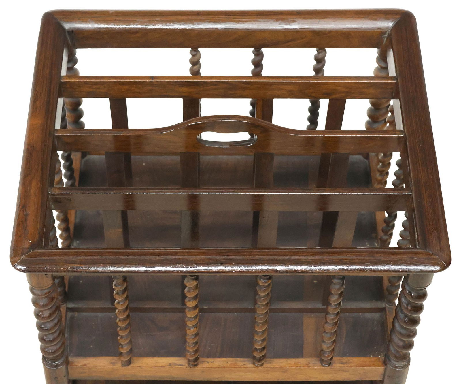 ENGLISH BARLEY TWIST WALNUT CANTERBURY - 3