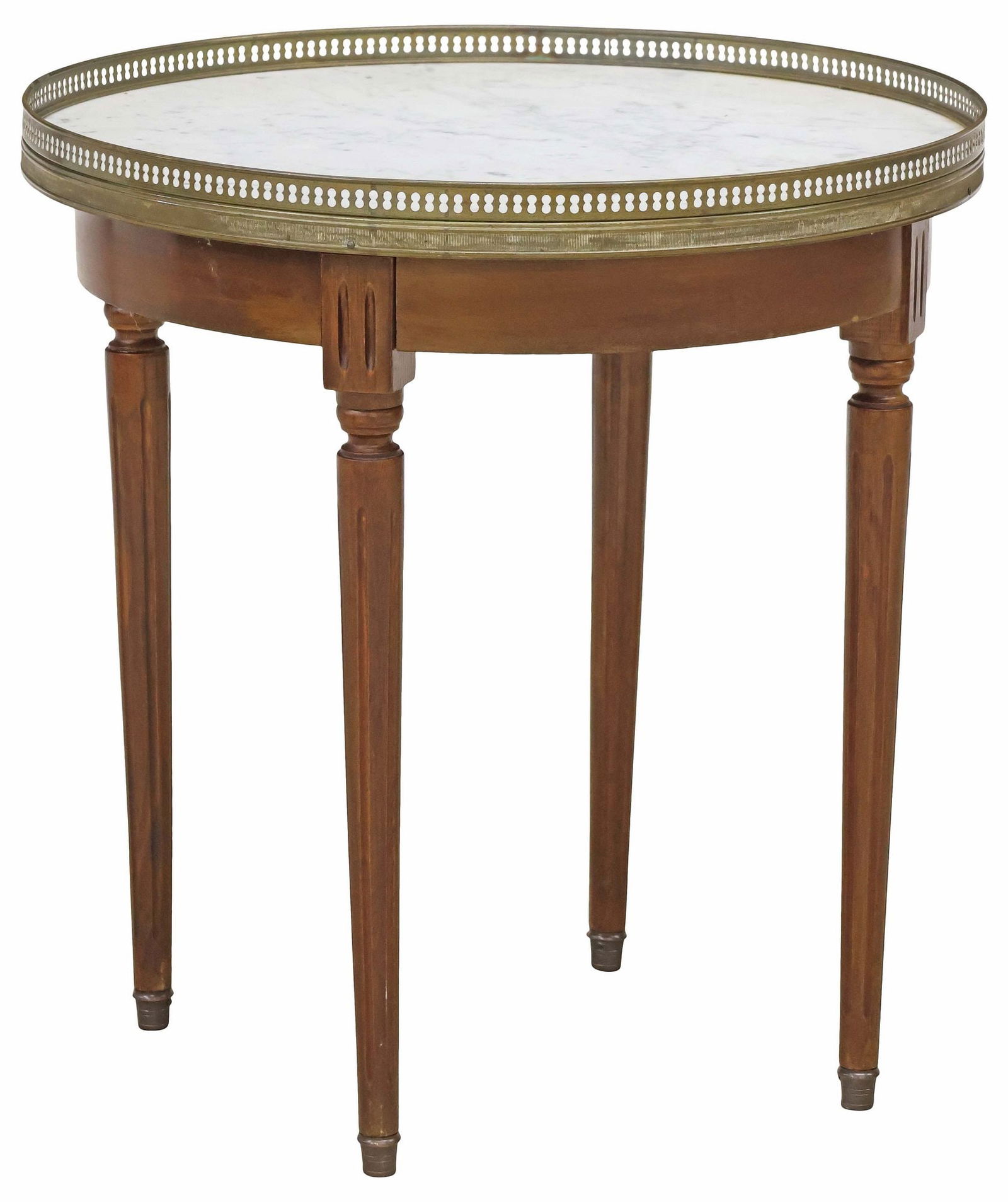 FRENCH LOUIS XVI STYLE MARBLE-TOP MAHOGANY TABLE (1 of 4)