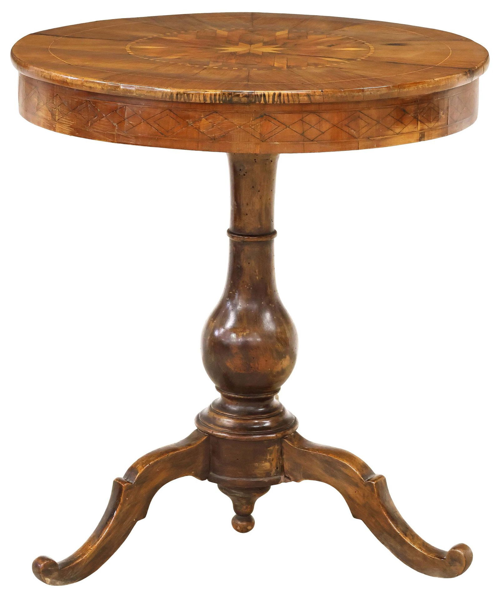 ITALIAN INLAID PARQUETRY PEDESTAL OCCASIONAL / SIDE TABLE (1 of 4)