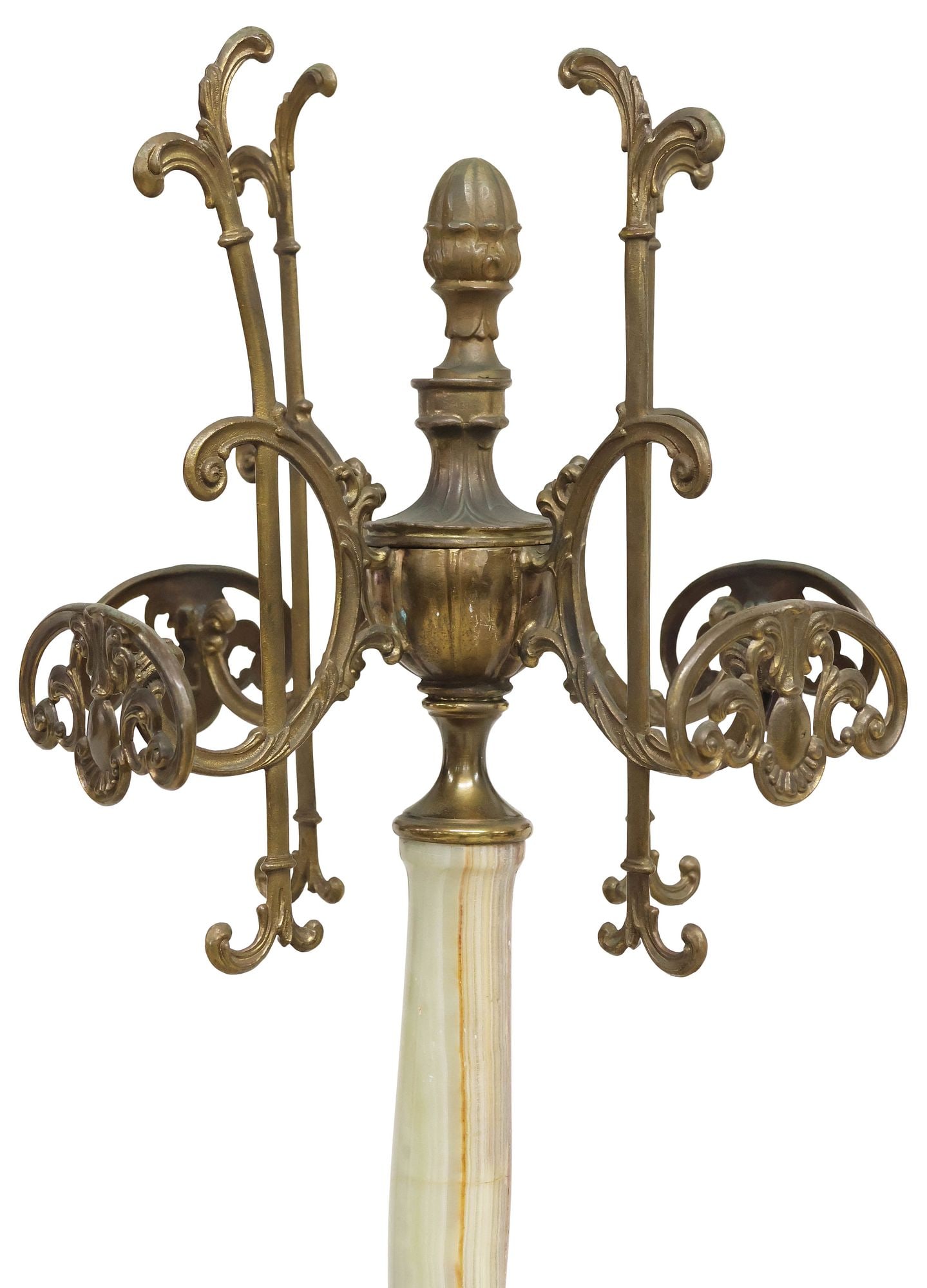 ITALIAN ONYX & GILT-METAL STANDING HALL TREE (1 of 5)