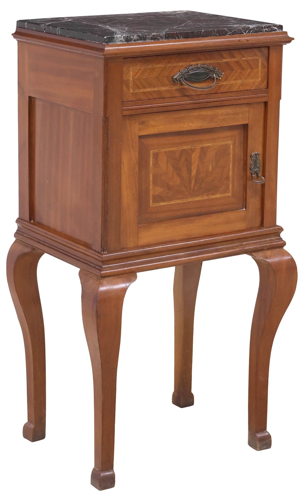 ITALIAN STILE LIBERTY / ART NOUVEAU INLAID MAHOGANY NIGHTSTAND (1 of 6)