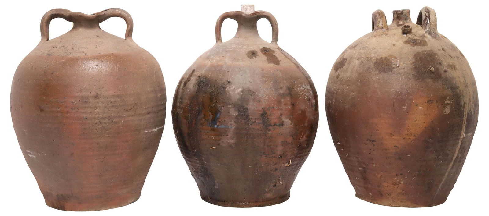 (3) FRENCH PROVINCIAL STONEWARE OIL JUGS (1 of 3)