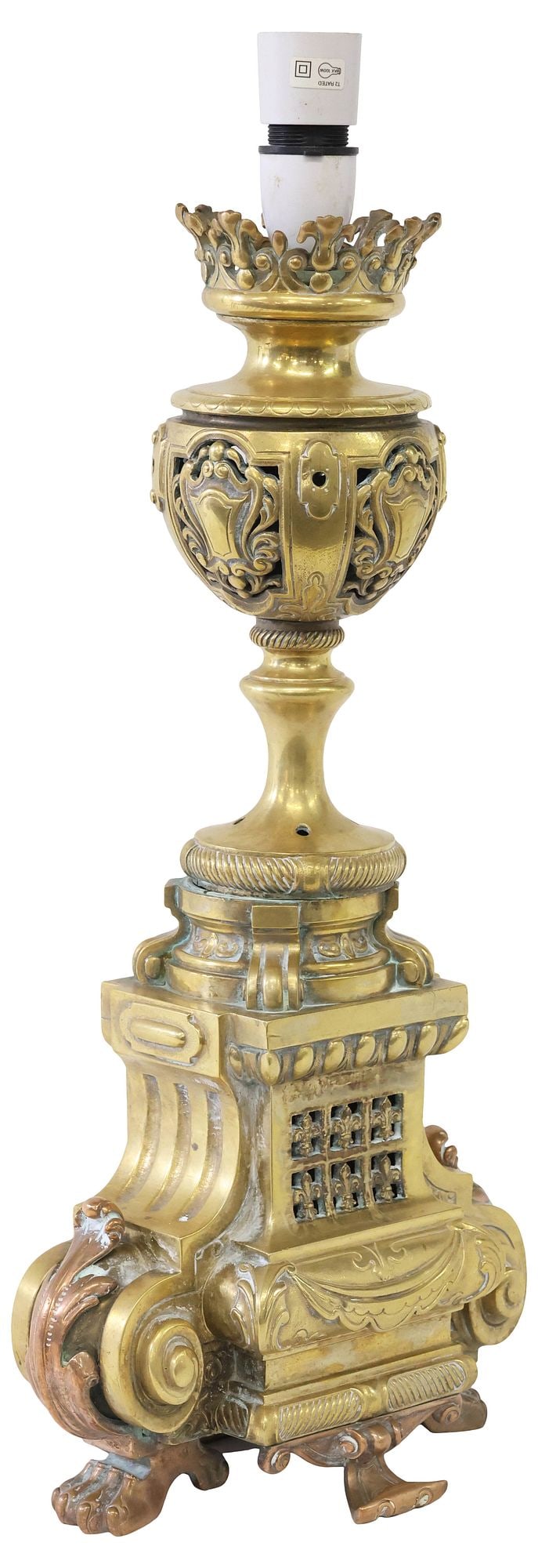 FRENCH ORMOLU CANDLESTICK FASHIONED AS 1-LIGHT TABLE LAMP (1 of 5)