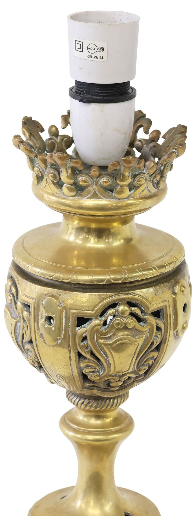 FRENCH ORMOLU CANDLESTICK FASHIONED AS 1-LIGHT TABLE LAMP - 3