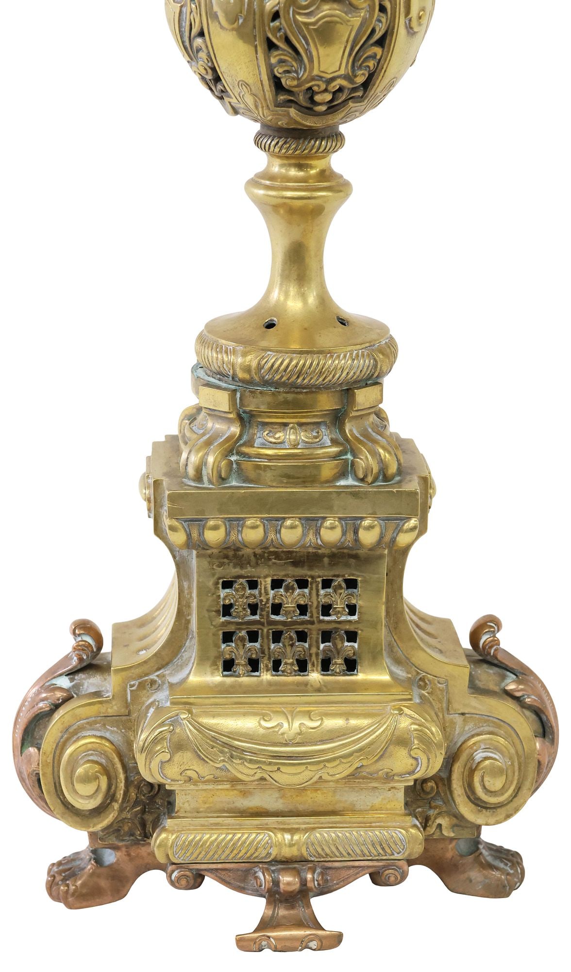 FRENCH ORMOLU CANDLESTICK FASHIONED AS 1-LIGHT TABLE LAMP - 4