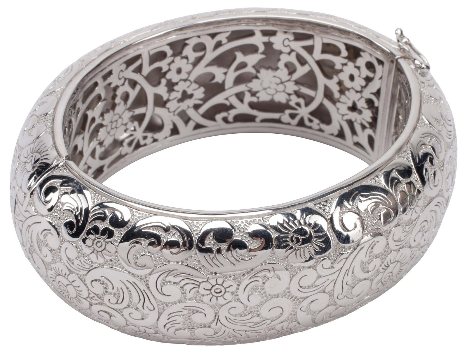 DESIGNER MONICA RICH KOSANN STERLING SILVER FOLIATED BANGLE BRACELET (1 of 5)
