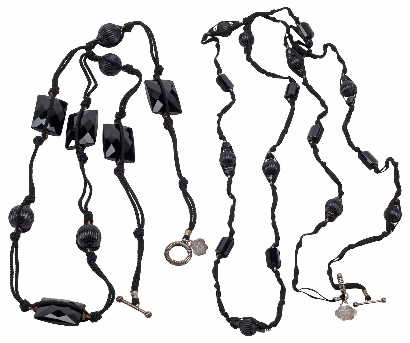 (2) ESTATE STEPHEN DWECK BEADED WRAP NECKLACES WITH STERLING CLASPS (1 of 5)