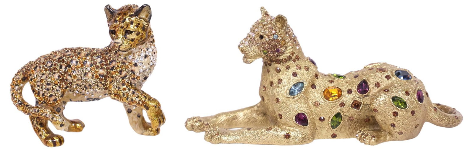 (2) JAY STRONGWATER SWAROVSKI CRYSTAL FIGURES, LEOPARD & LION CUB (1 of 8)