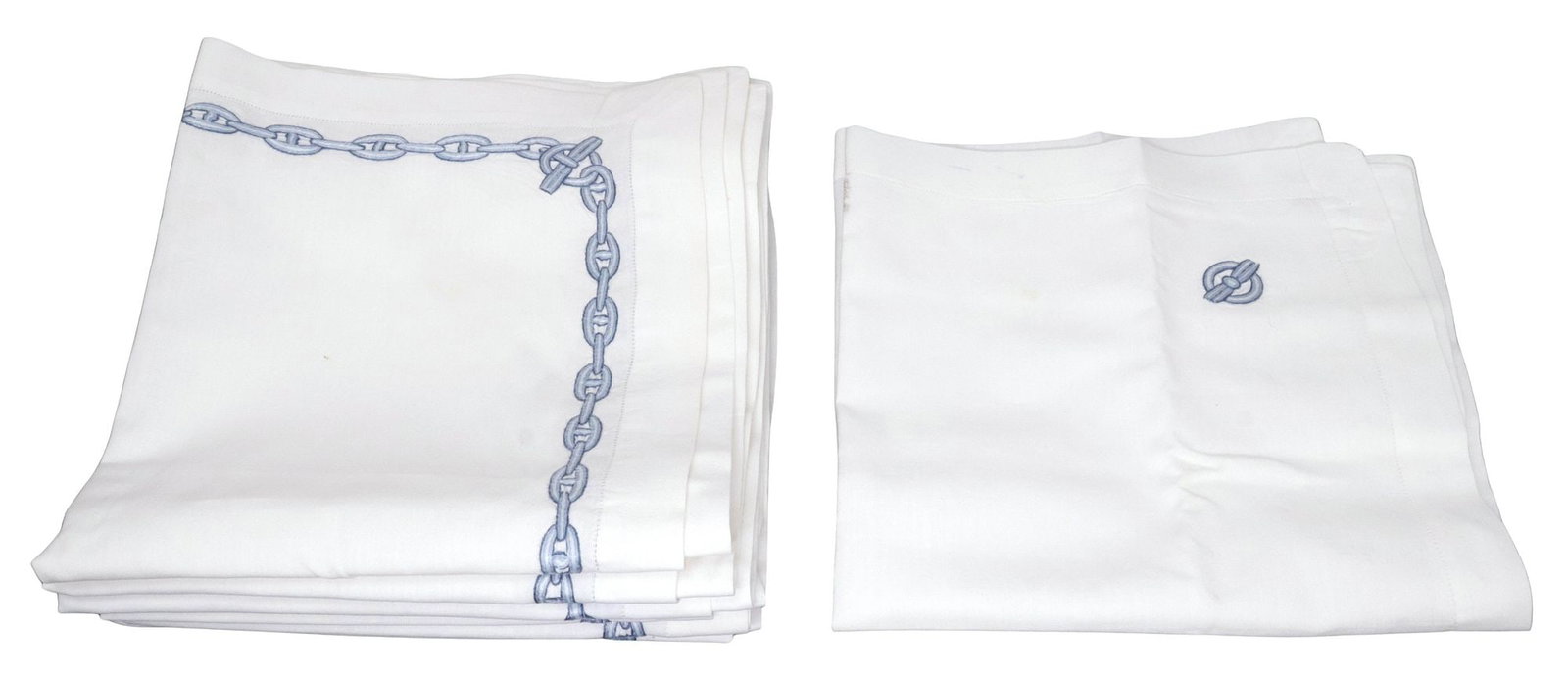 (8) DESIGNER HERMES HORSE BIT EMBROIDERED COTTON TABLE NAPKINS (1 of 6)