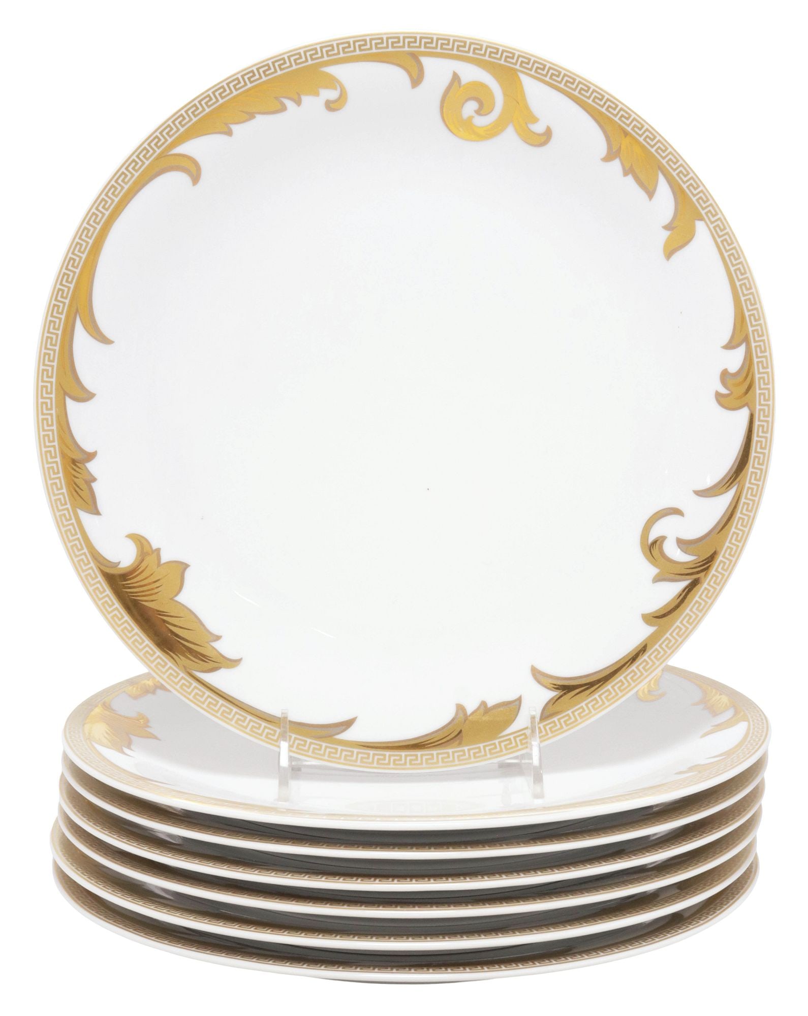 (7) VERSACE FOR ROSENTHAL 'ARABESQUE GOLD' PORCELAIN DINNER PLATES (1 of 6)
