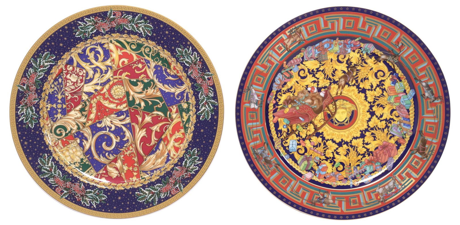 (2) VERSACE FOR ROSENTHAL LIMITED-EDITION PORCELAIN CHRISTMAS CHARGERS (1 of 6)