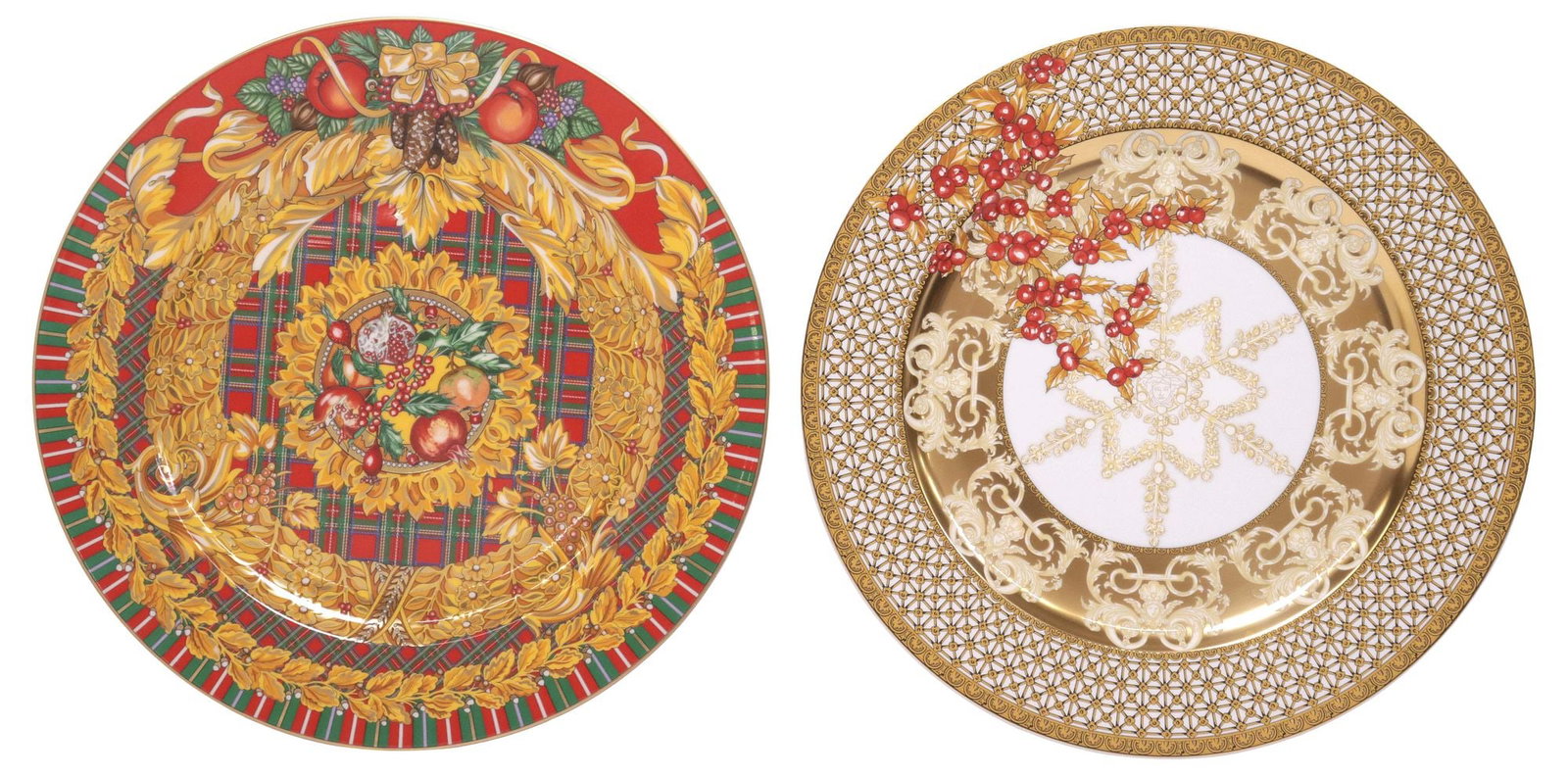 (2) VERSACE FOR ROSENTHAL LIMITED-EDITION PORCELAIN CHRISTMAS CHARGERS (1 of 6)