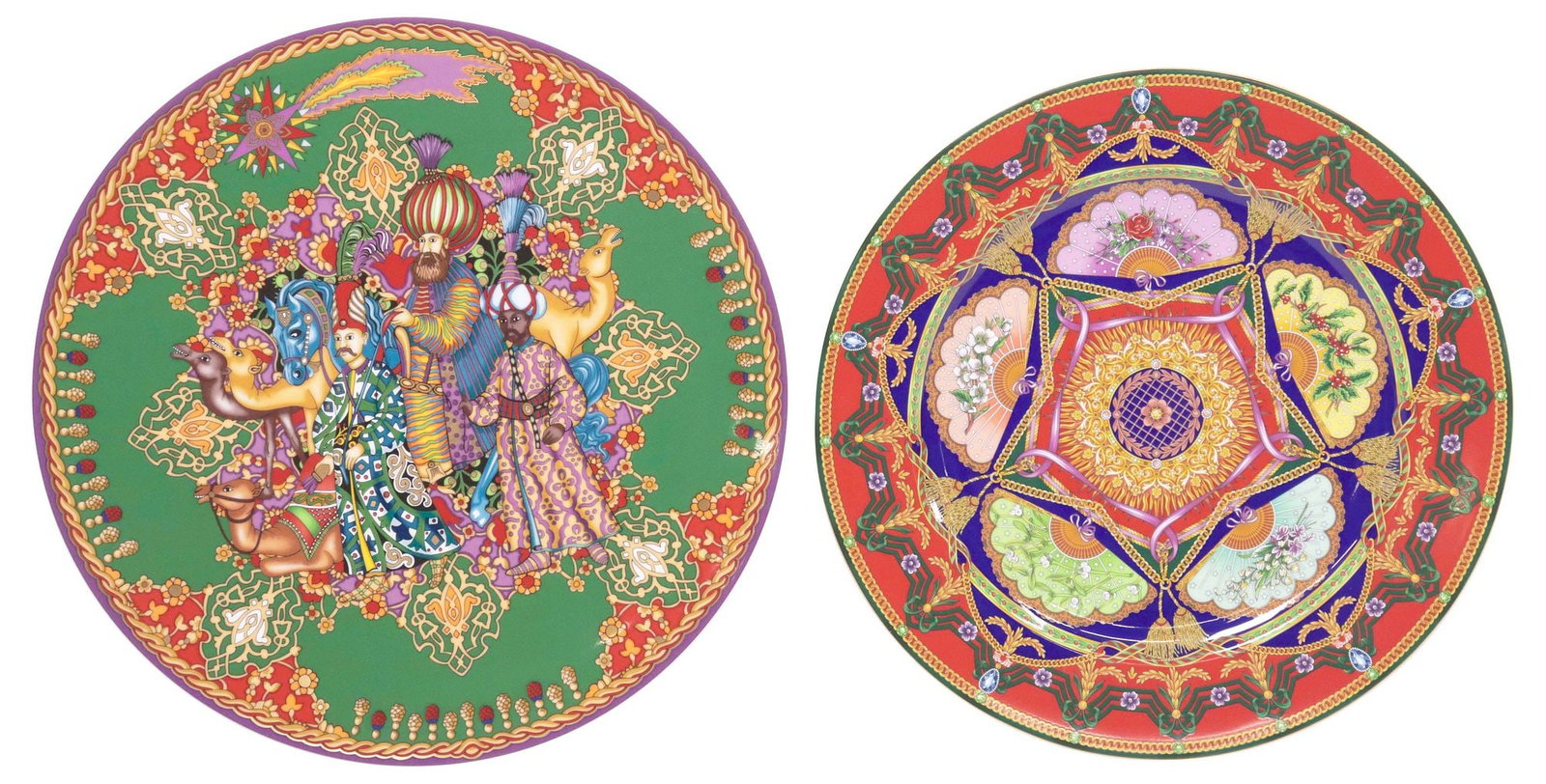 (2) VERSACE FOR ROSENTHAL LIMITED-EDITION PORCELAIN CHRISTMAS CHARGERS (1 of 5)