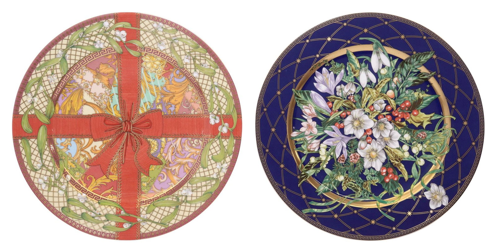 (2) VERSACE FOR ROSENTHAL LIMITED-EDITION PORCELAIN CHRISTMAS CHARGERS (1 of 8)