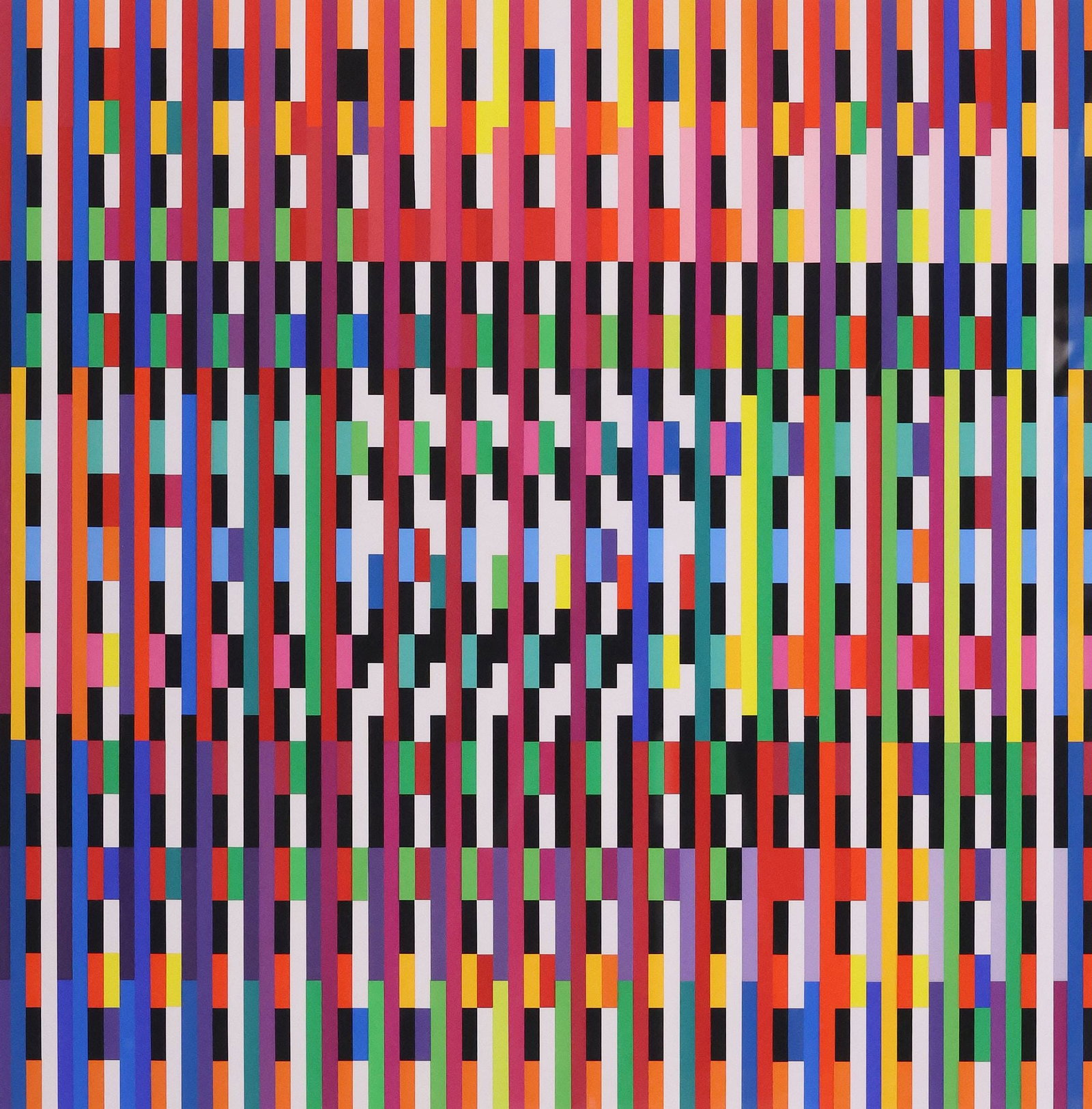 YAACOV AGAM (ISRAELI, B.1928) OPTICAL ART COLOR SERIGRAPH, EVENING (1 of 4)