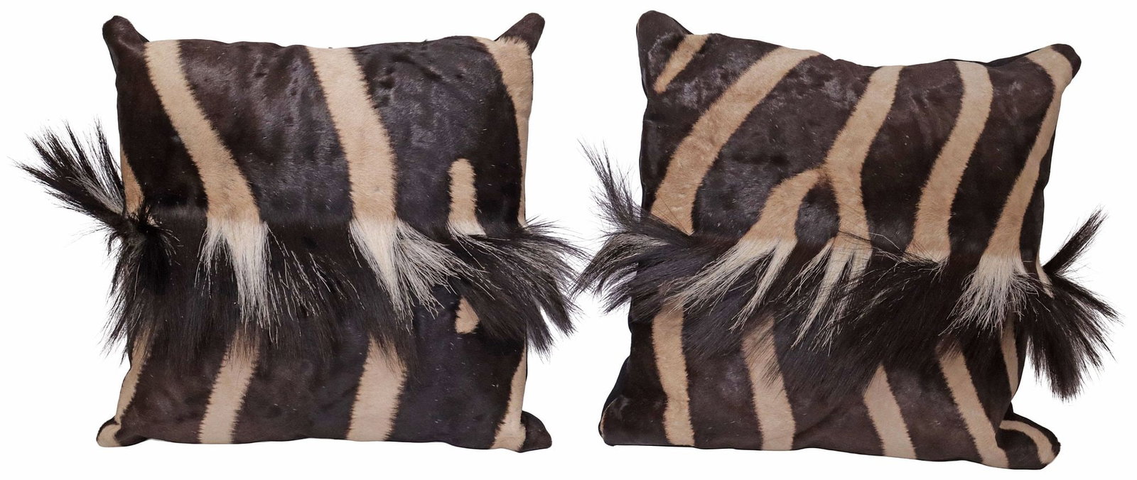(2) CUSTOM ZEBRA HIDE / MANE THROW PILLOWS (1 of 3)