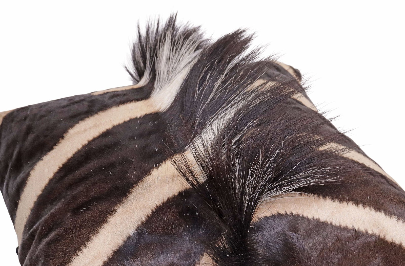 (2) CUSTOM ZEBRA HIDE / MANE THROW PILLOWS - 2
