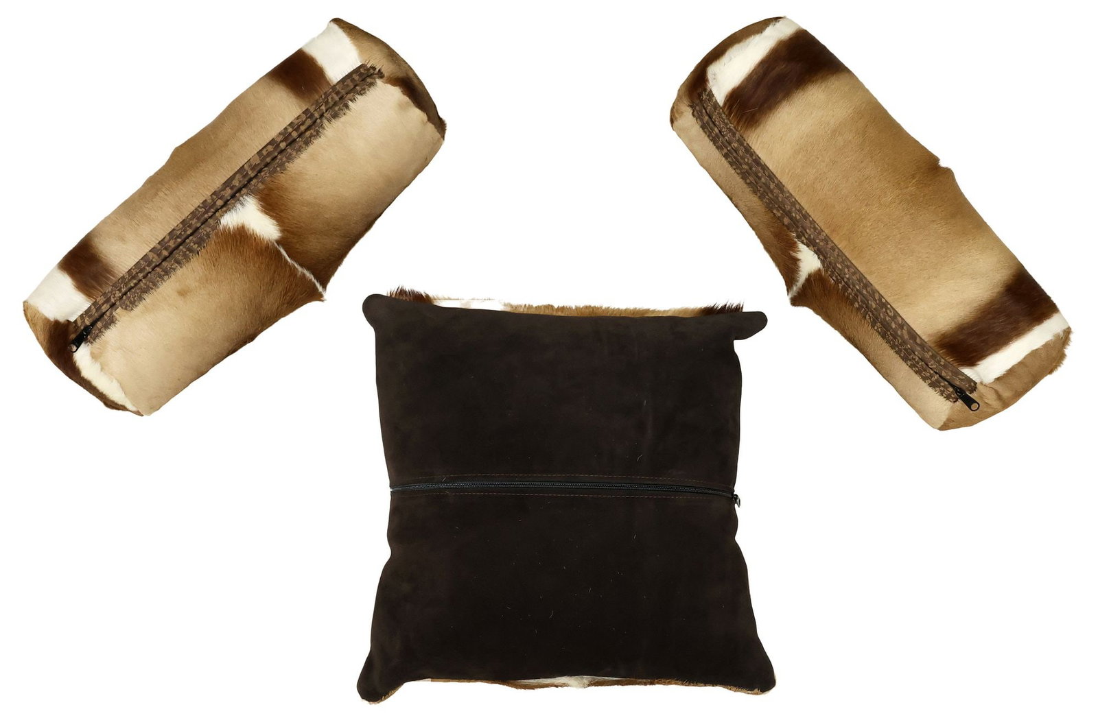 (3) CUSTOM SPRINGBOK ANTELOPE HIDE THROW PILLOWS - 2