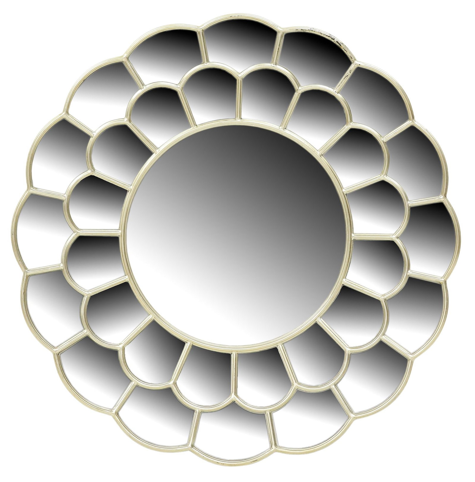 LARGE CONTEMPORARY UTTERMOST 'DAHLIA' FLORIFORM WALL MIRROR, 50"DIAM (1 of 3)