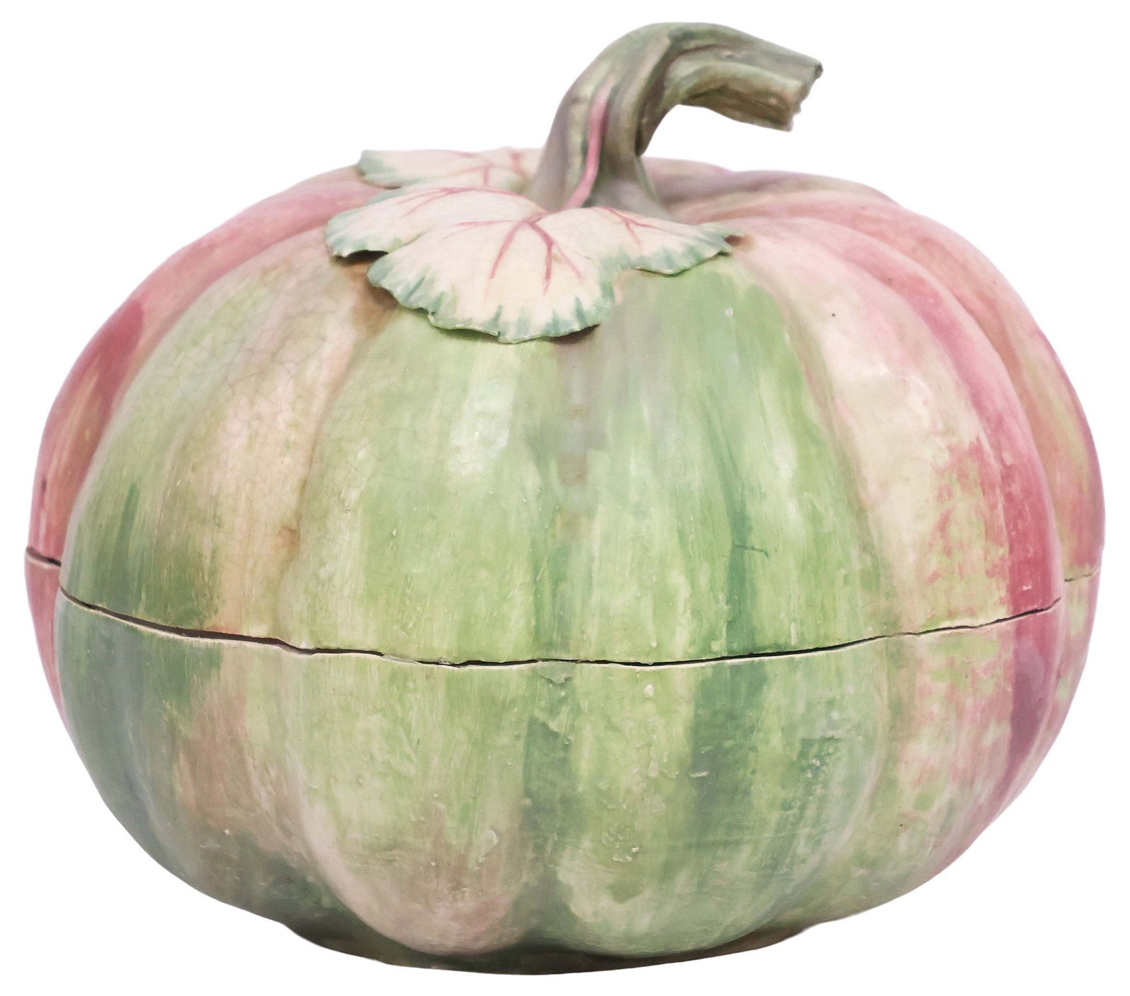 VLADIMIR KANEVSKY (B.1951) FOR SLATKIN SCULPTURAL PORCELAIN PUMPKIN BOWL (1 of 6)