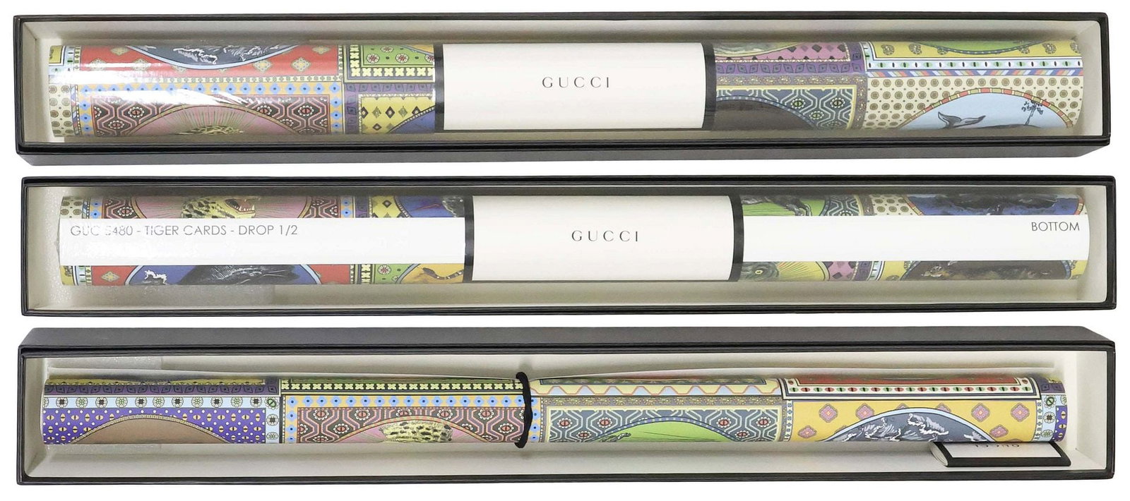 (3) DESIGNER GUCCI MULTI-COLOR 'TIGER CARDS' WALLPAPER, 2 SEALED NEW IN BOX (1 of 6)