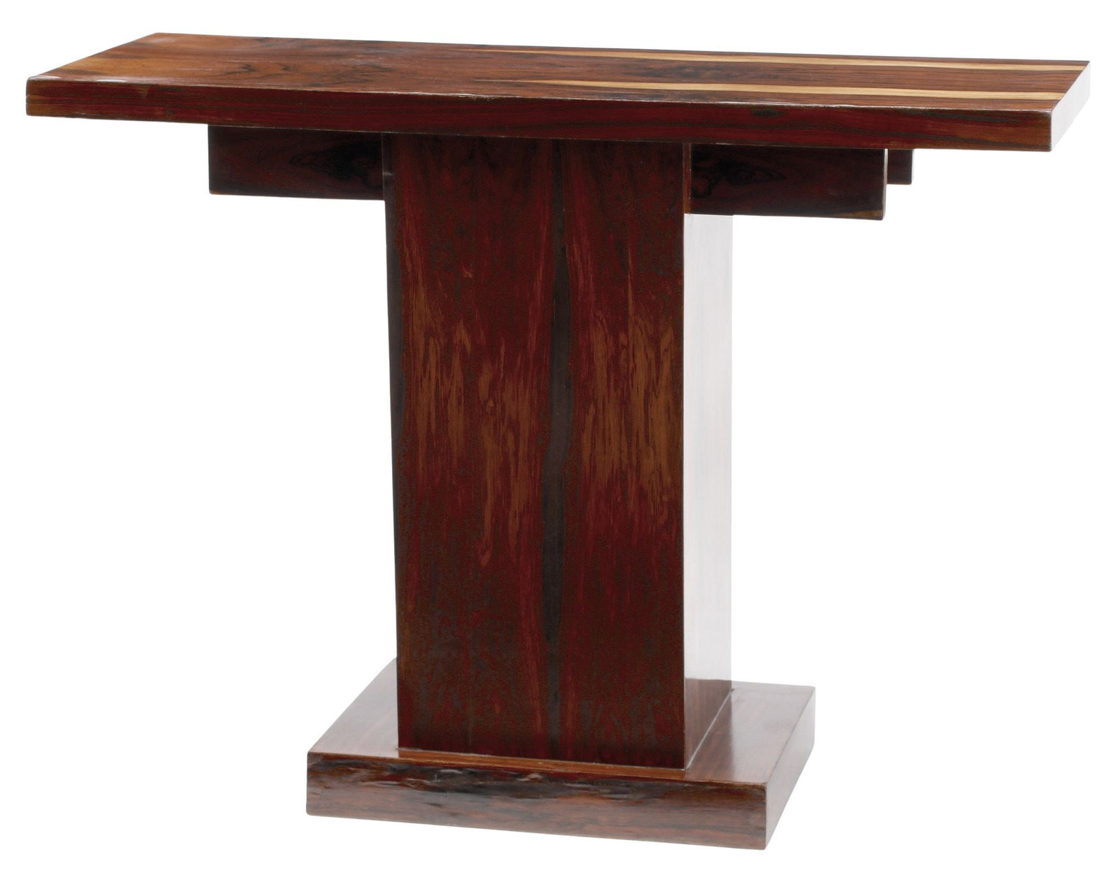 ART DECO STYLE RECTANGULAR FIGURED WOOD CONSOLE TABLE (1 of 6)