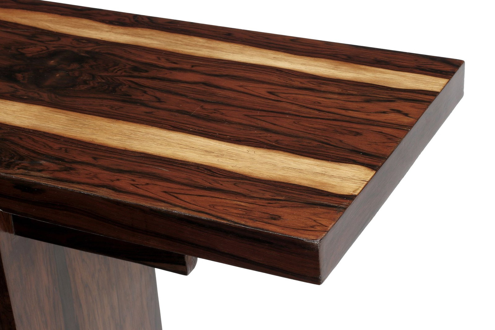 ART DECO STYLE RECTANGULAR FIGURED WOOD CONSOLE TABLE - 5