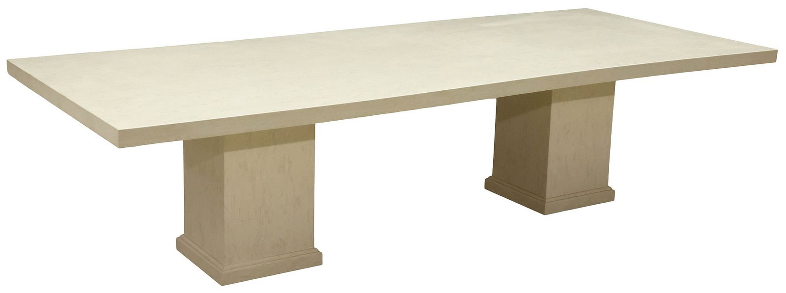 LARGE CONTEMPORARY CUSTOM-MADE CORIAN PEDESTAL TABLE, 120"L (1 of 3)