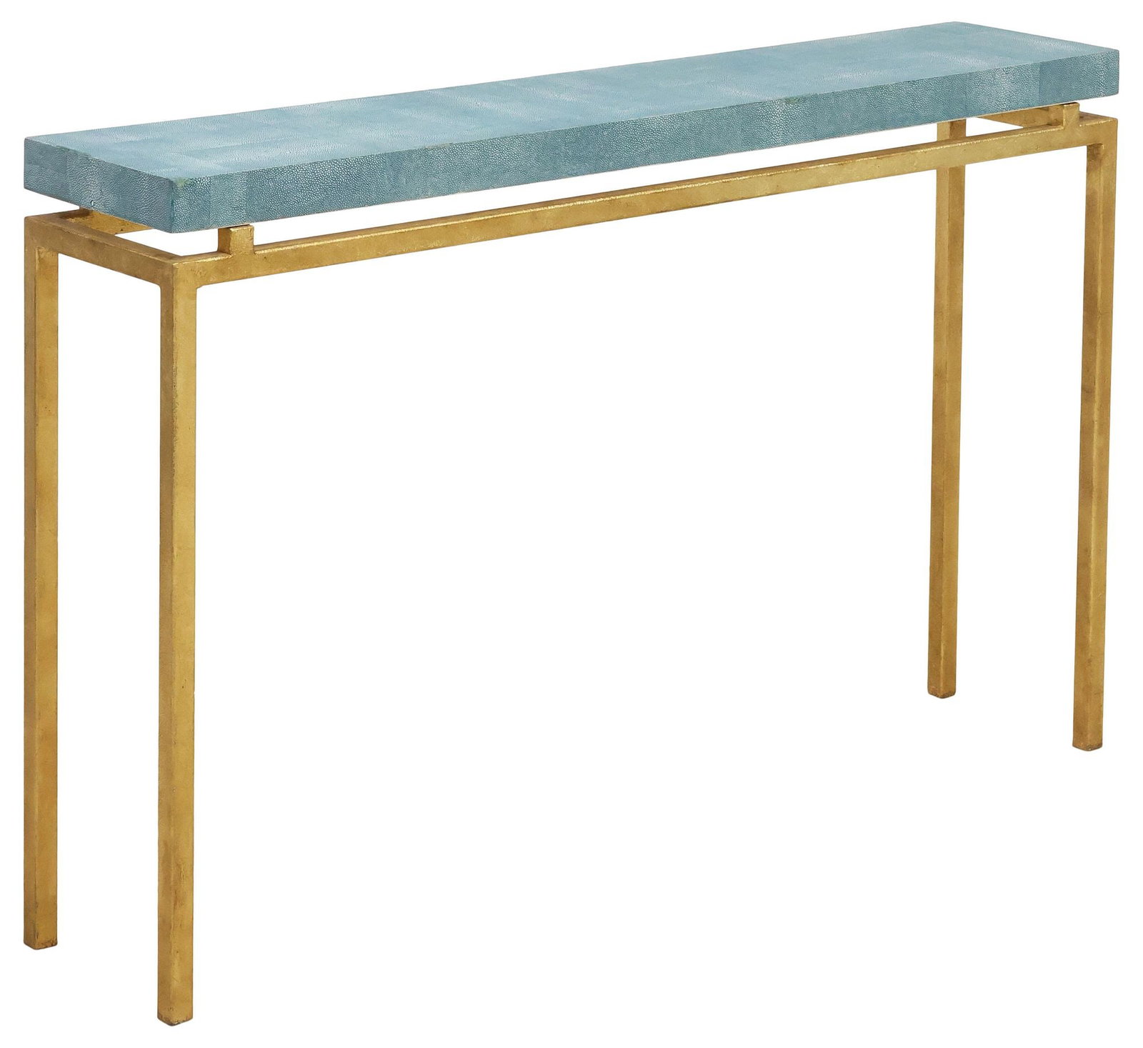MADE GOODS 'BENJAMIN' FAUX SHAGREEN & GILT-METAL CONSOLE TABLE (1 of 4)