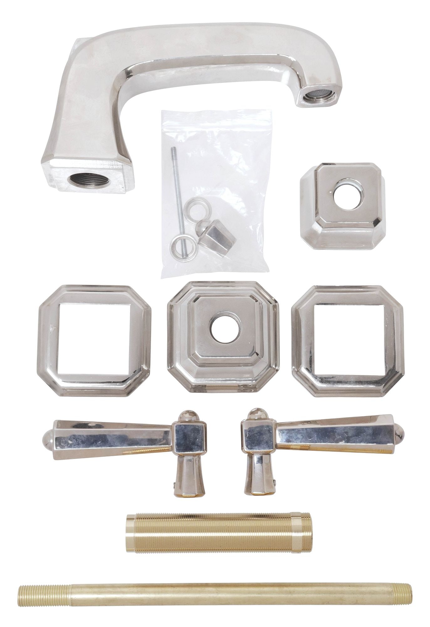 (LOT) DESIGNER SHERLE WAGNER MODERN BATHROOM LEVER FAUCET SET (1 of 2)