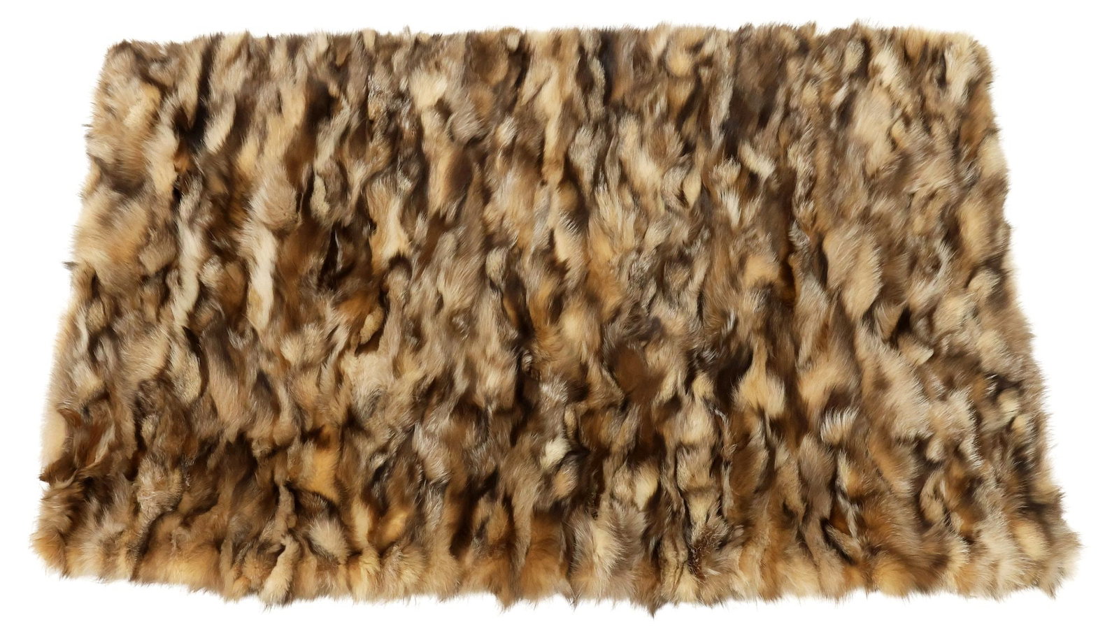 LARGE CRYSTAL FOX TONAL BROWN FUR THROW BLANKET, 67.5" X 44" (1 of 4)