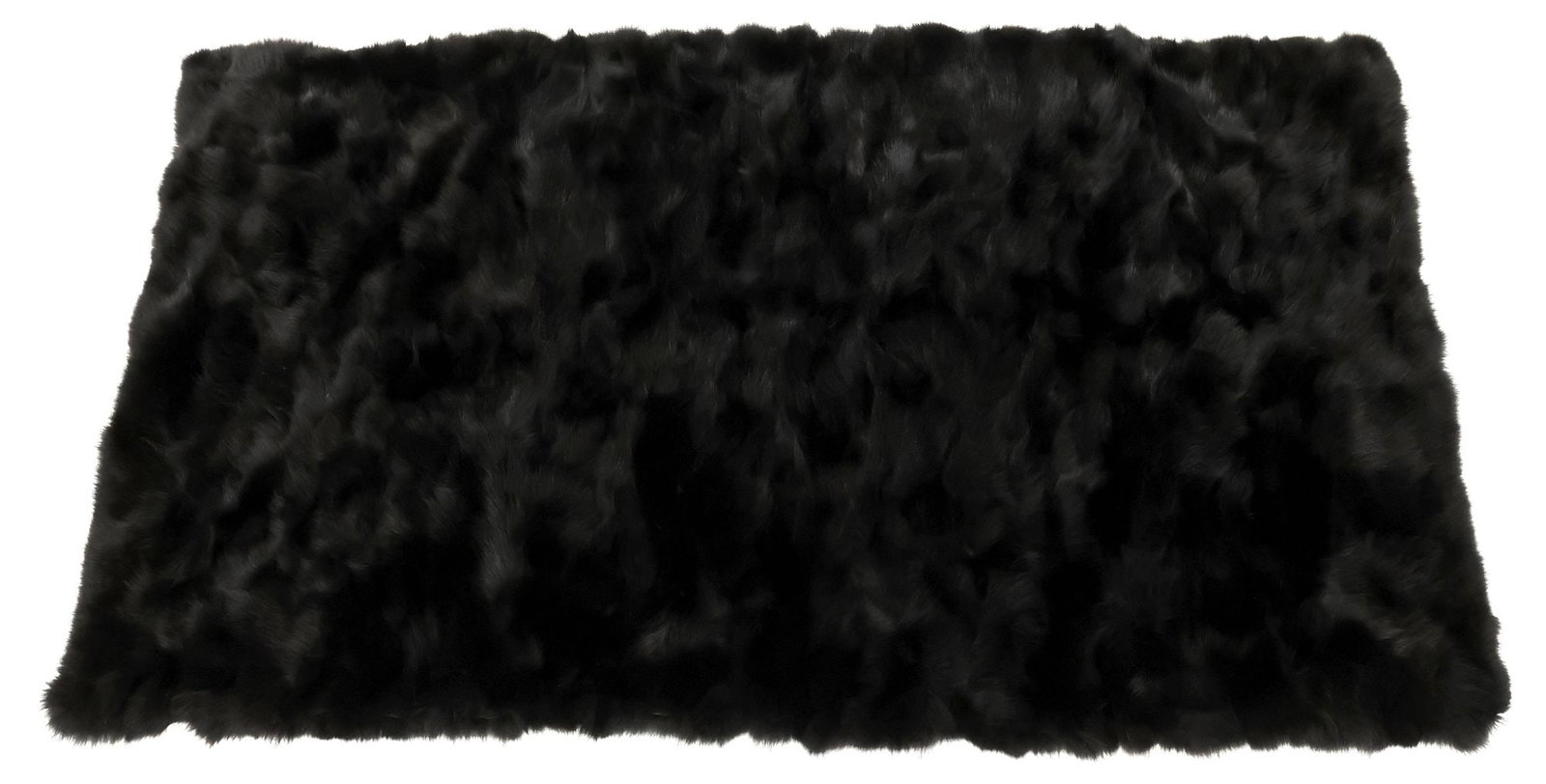 LARGE SKANDINAVIK DYED BLACK FOX FUR THROW BLANKET, 82" X 49" (1 of 3)