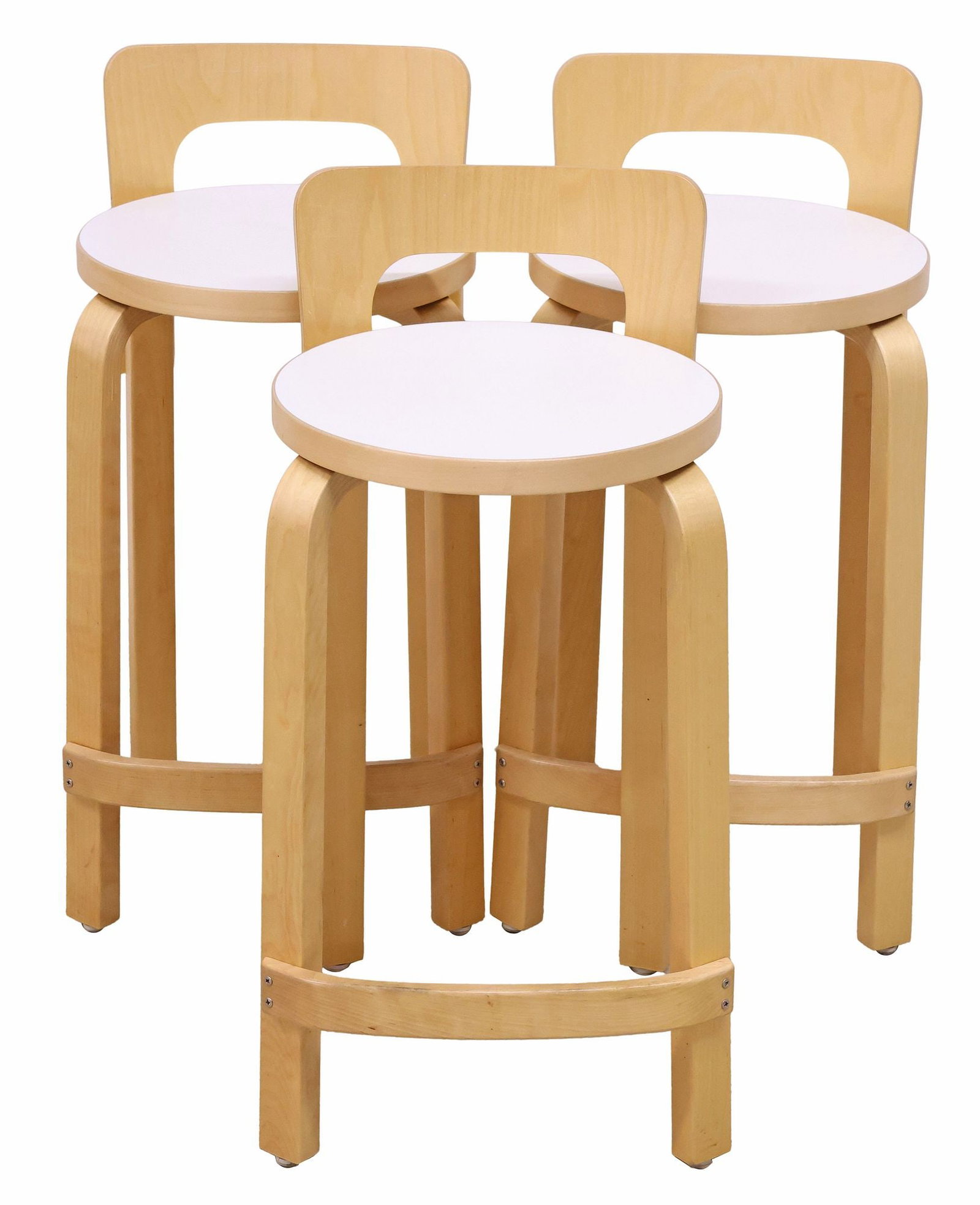 (3) MODERN FINNISH BIRCH ARTEK 'K65' BARSTOOLS / HIGH CHAIRS (1 of 5)