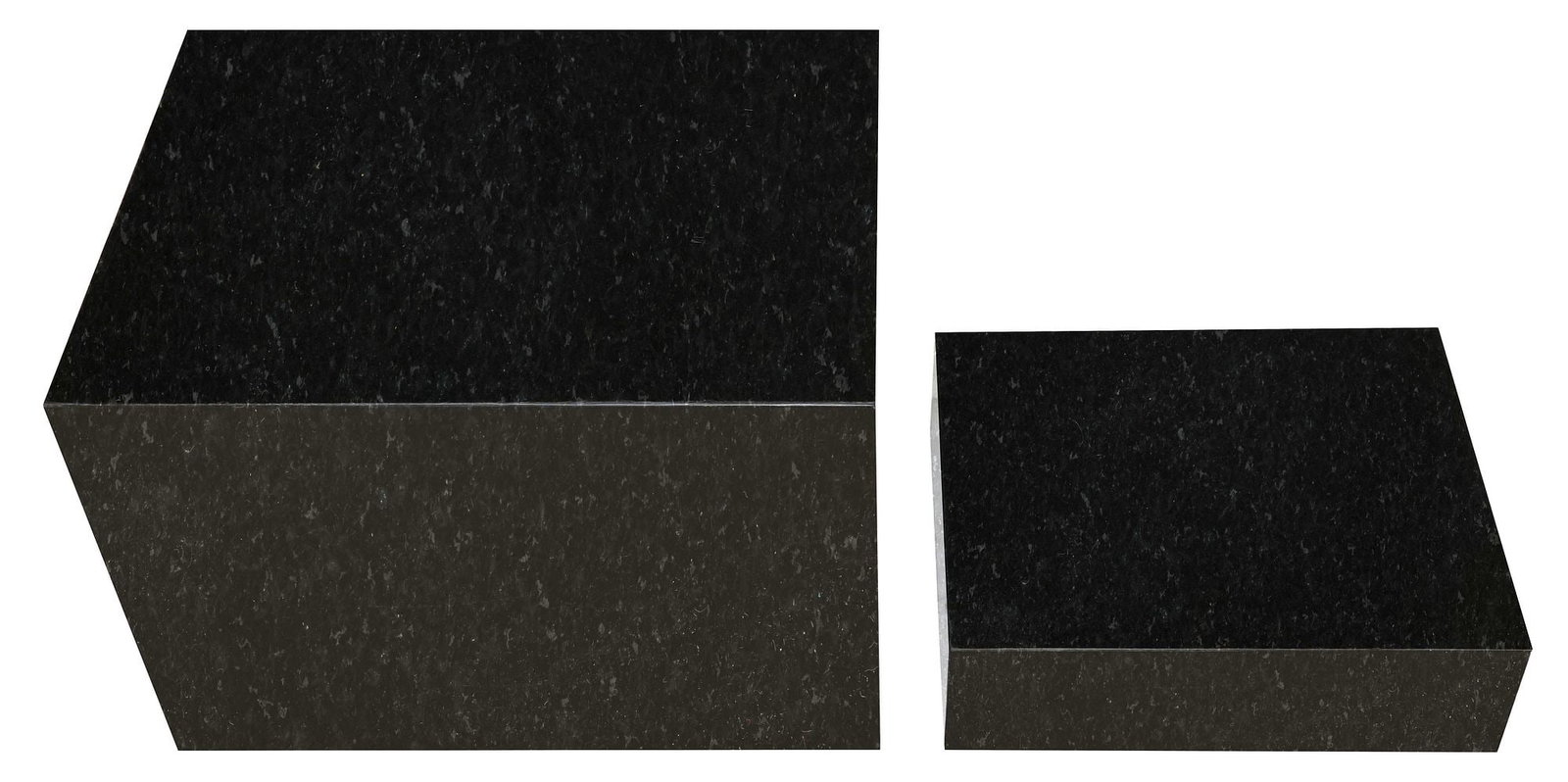 (2) BLACK GRANITE RECTANGULAR PEDESTALS / DISPLAY STANDS - 3