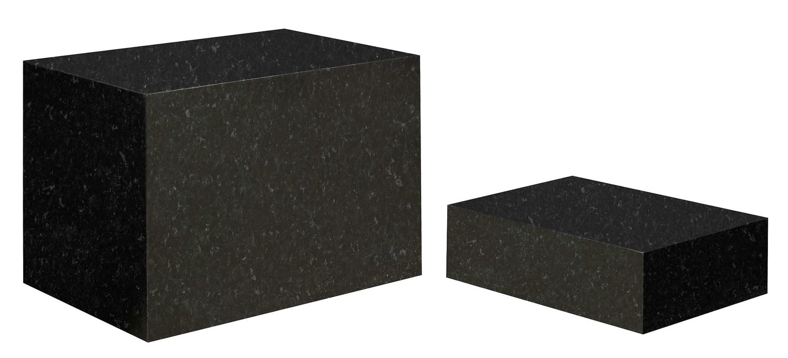 (2) BLACK GRANITE RECTANGULAR PEDESTALS / DISPLAY STANDS - 4