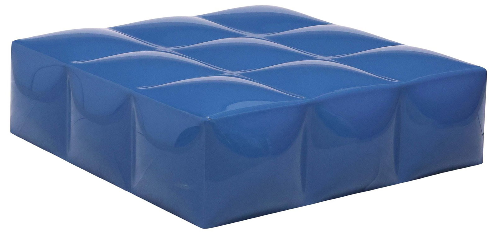 ROCHE BOBOIS 'MAH JONG' (ATTRIB) BLUE PLASTIC POUF-FORM OTTOMAN / FOOTSTOOL (1 of 4)