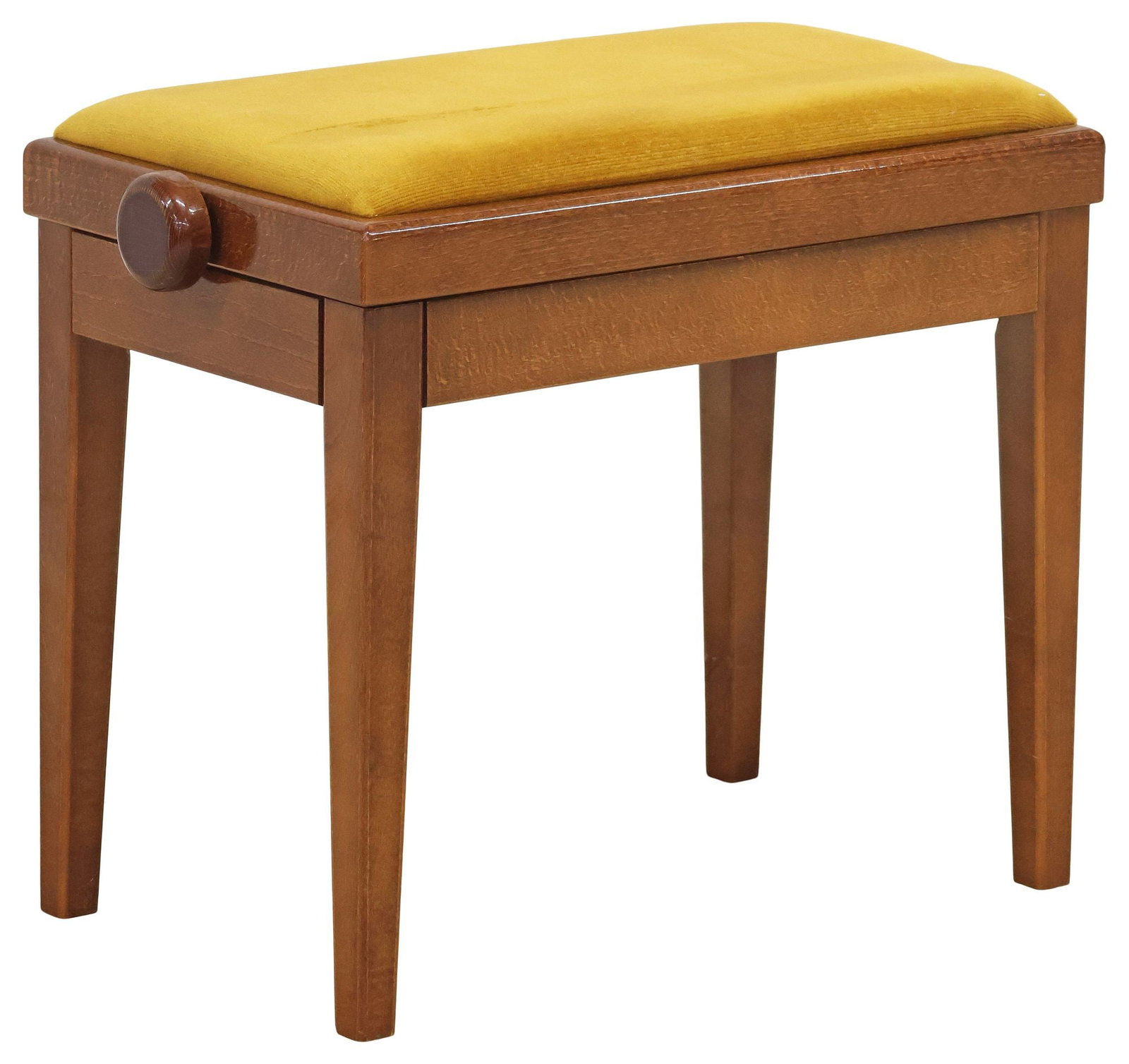 MODERN YELLOW-UPHOLSTERED ADJUSTABLE PIANO BENCH / STOOL (1 of 6)