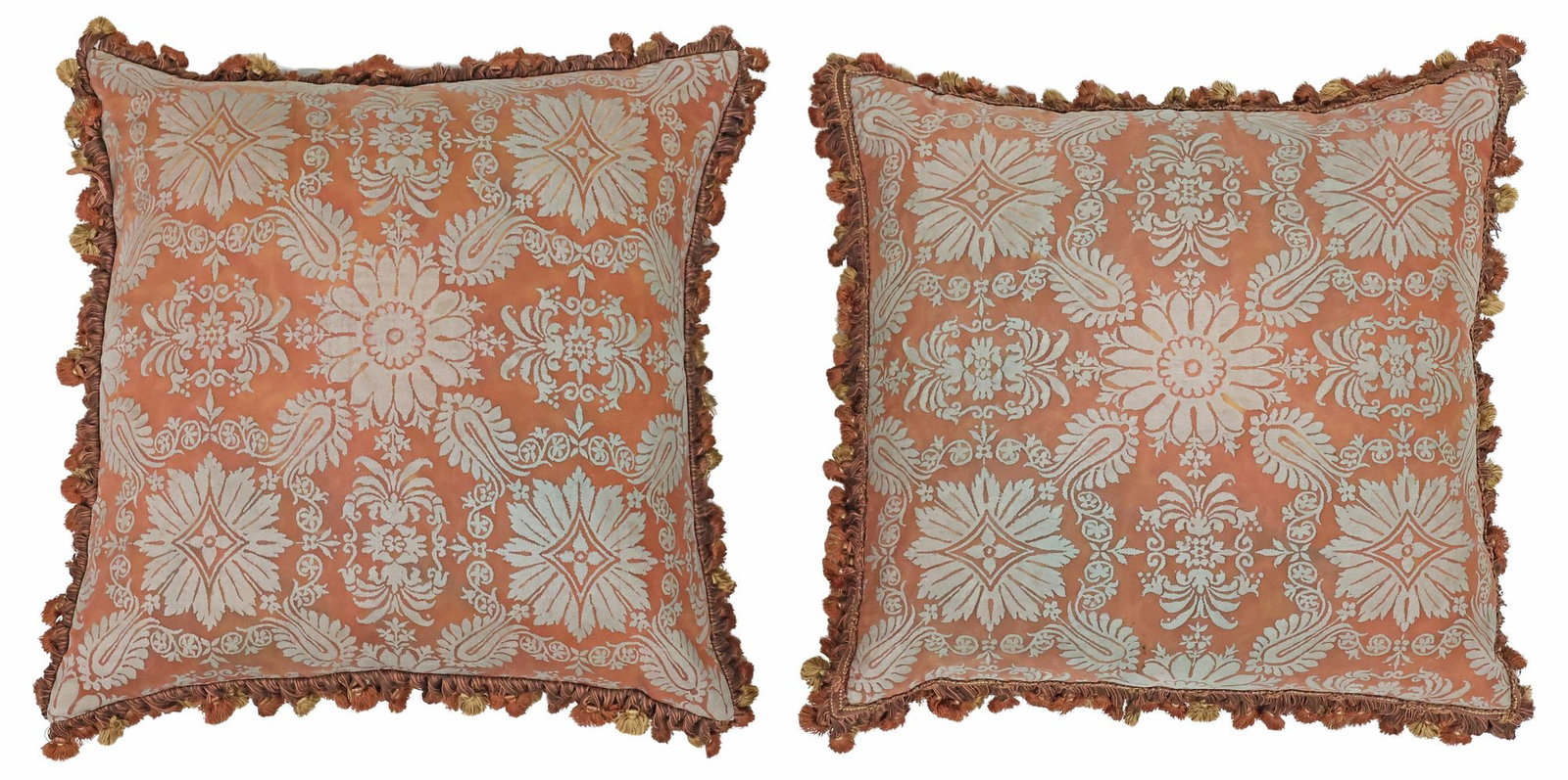 (2) DESIGNER DOWN-FILLED THROW PILLOWS, FORTUNY 'IMPERO' PATTERN (1 of 3)