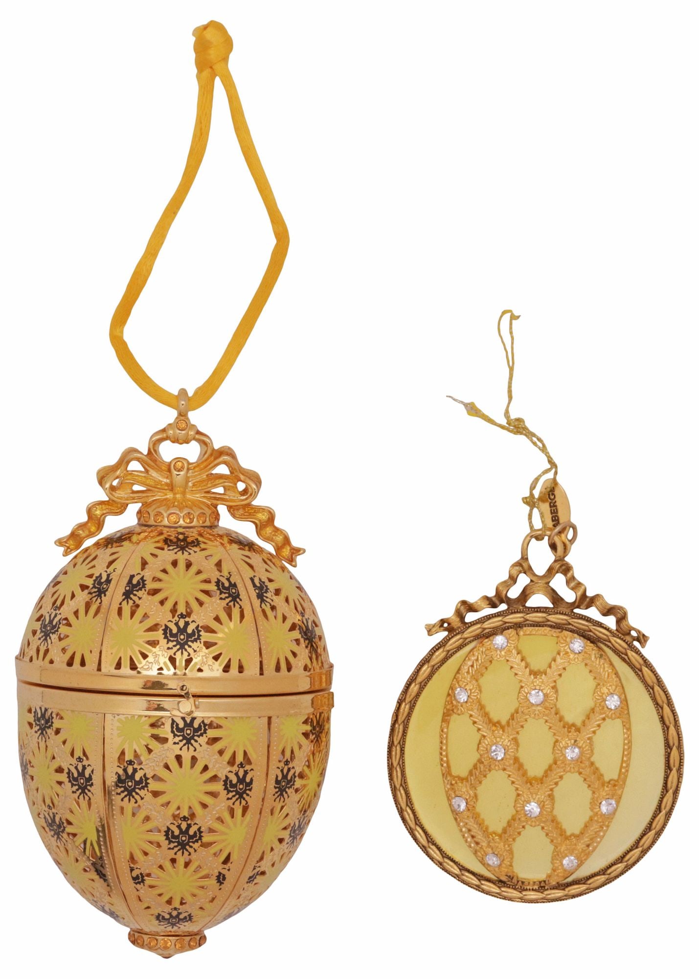 (2) FABERGE COLLECTIBLE EGG & PINECONE CHRISTMAS ORNAMENTS (1 of 7)