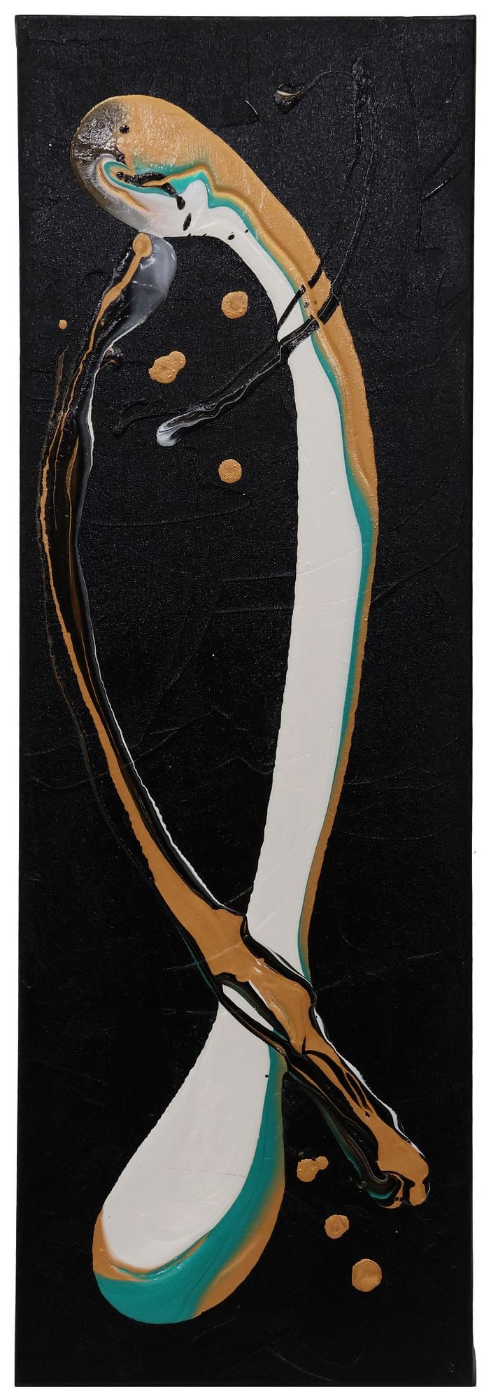 PETRONELLA GREER (B.1945) PAINTING, 'CROSSING CURRENTS,' 36" X 12" (1 of 4)