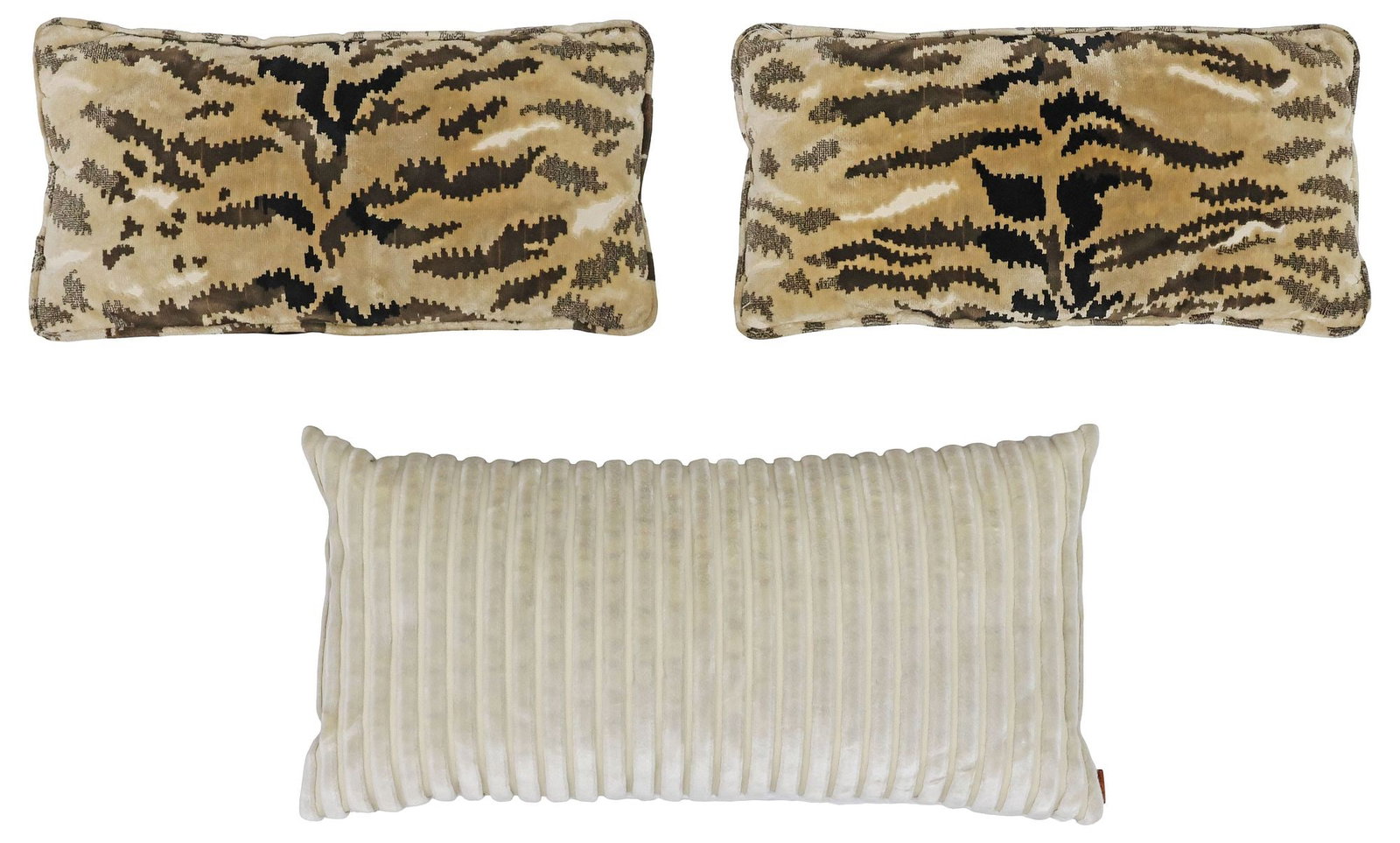 (3) DECORATIVE VELVET THROW PILLOWS, MISSONI HOME & TIGER PATTERN (1 of 3)