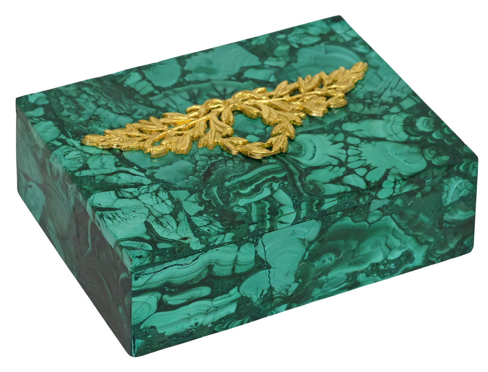 EMPIRE STYLE ORMOLU-MOUNTED MALACHITE TABLE BOX (1 of 6)